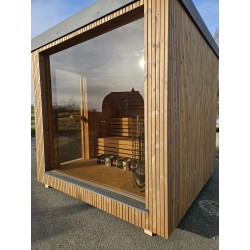 Udendørs sauna HYG-GE CUBE 245x245 cm ThermoWood med prisgaranti