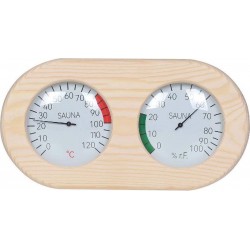 SAUFLEX kombineret termo-hygrometer V-T029 i fyrretræ til sauna