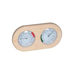 SAUFLEX kombineret termo-hygrometer V-T029 i fyrretræ til sauna