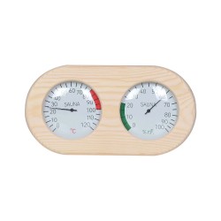 SAUFLEX kombineret termo-hygrometer V-T029 i fyrretræ til sauna