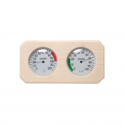 SAUFLEX Firkantet Termo-hygrometer V-T025 i Fyrretræ