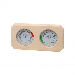 Firkantet sauna termometer og hygrometer 0-120C og 0-100%