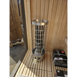 Isoleret sauna HYG-GE CUBE 235x235x250 med Harvia 9 kW elovn