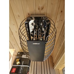 Stor udendørs sauna HYG-GE CUBE L340 cm med Harvia Spirit el-ovn